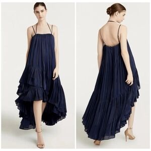 Cinq à Sept Soleil Ruffle Hi-Low Dress – Navy – Size 0‎